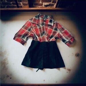 ‧₊˚✮ NWOT ✮ Retro Classicl Plaid Button Down Shirt Corset Top Grunge